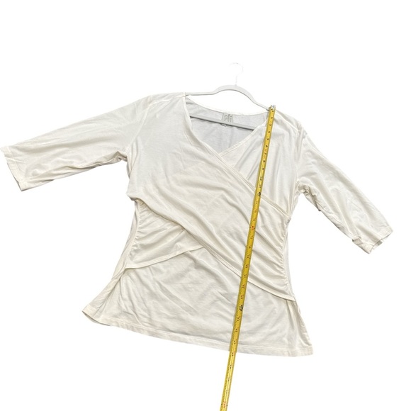 Sahalie Cream Wrap Blouse size XL 55% cotton - Picture 7 of 11